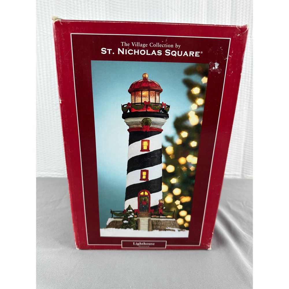 St. Nicholas Square‎ Black & White Lighthouse 2005 Christmas Village